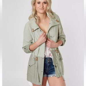 Small blu pepper two tone mint green lightweight jacket